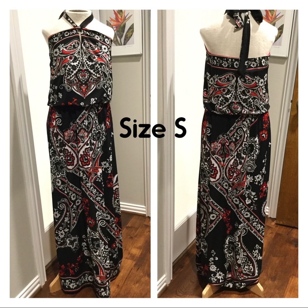 Sleeveless Maxi Halter Dress Size Small